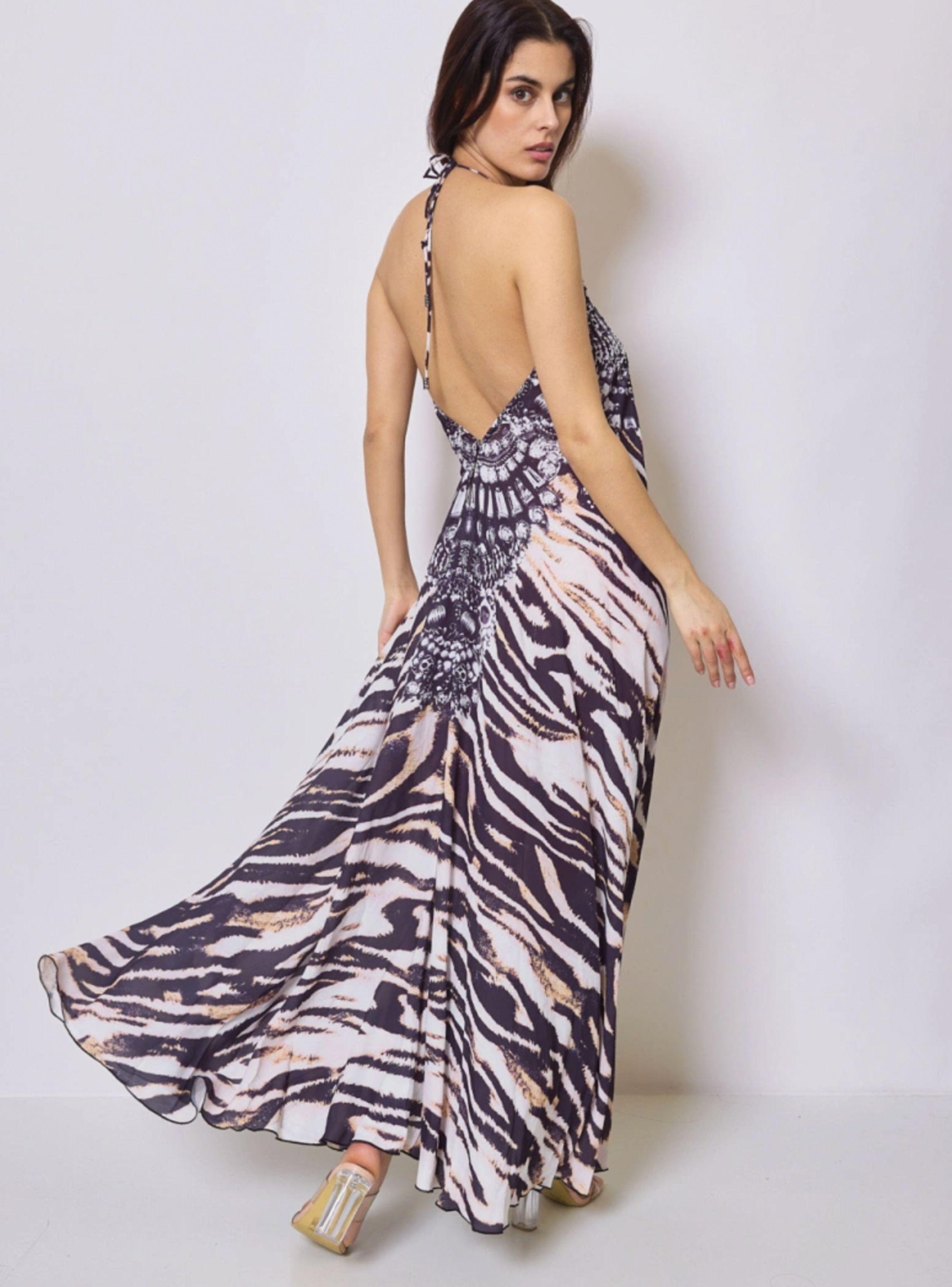 Vestido de Fiesta Estampado con Strass by Brasil soo Glam-2