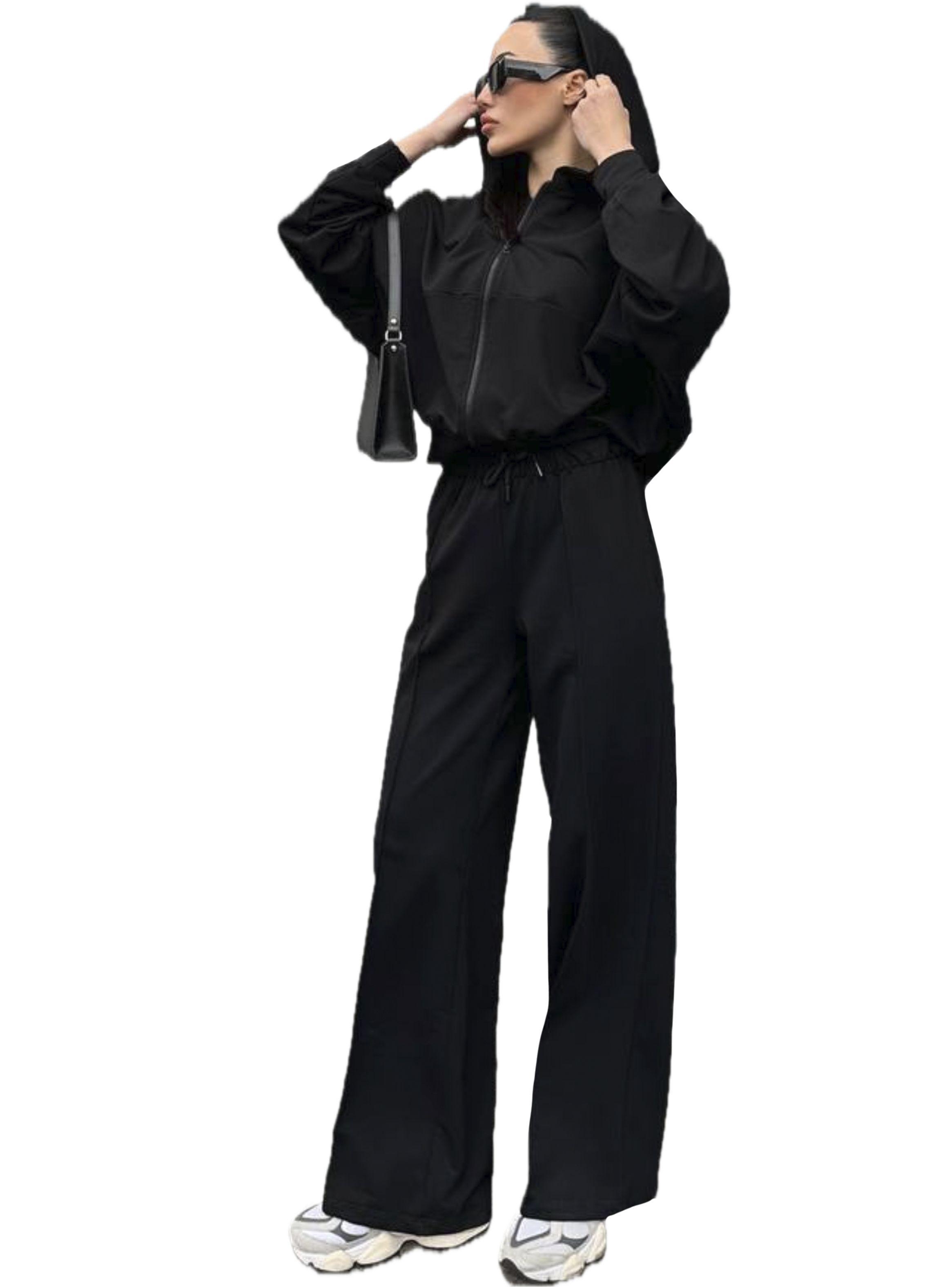 Conjunto Mujer Black Capuchon Importado de Turquia Brasil soo Glam-3