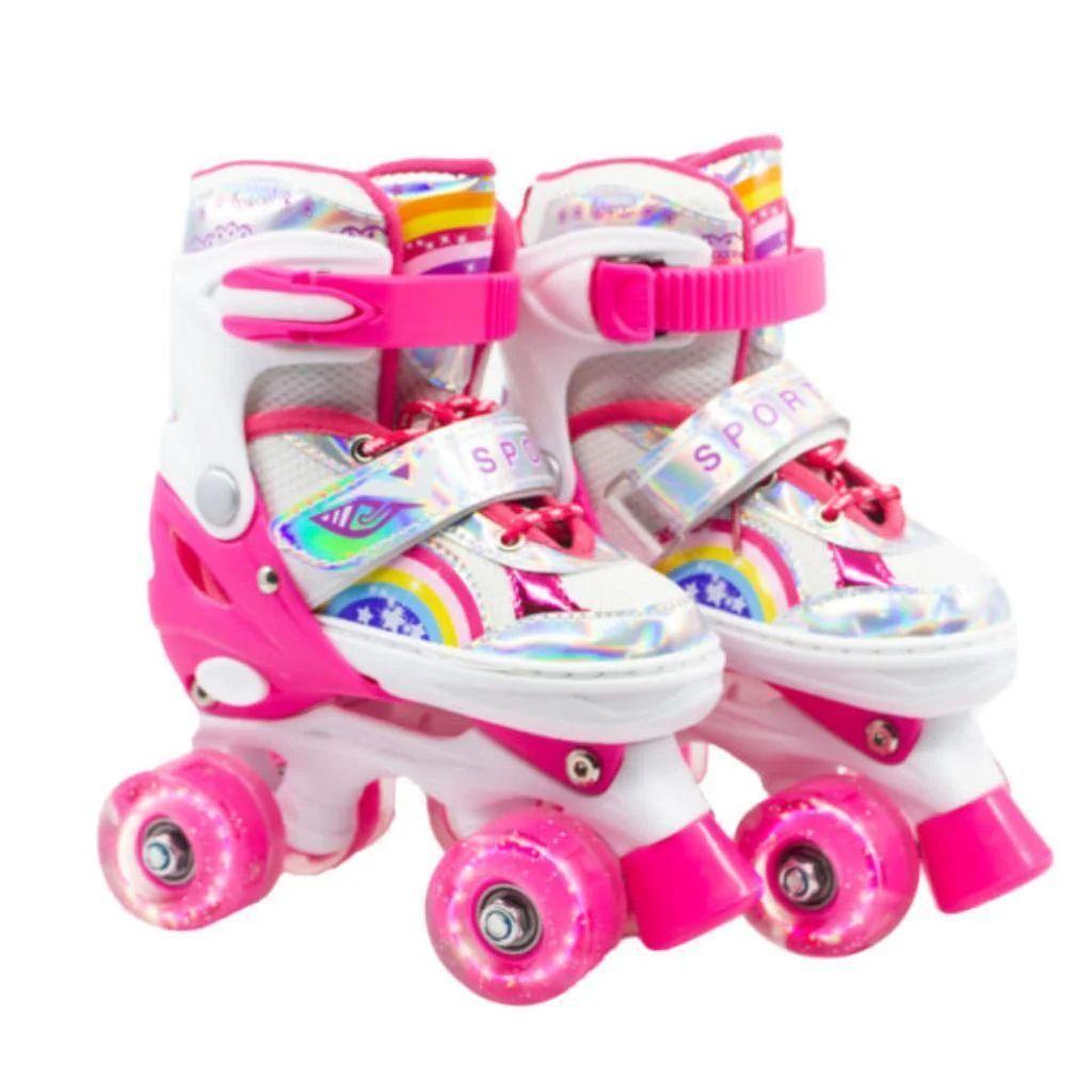 Combo Patines infantiles ajustable con luz y bolso magicstore-3