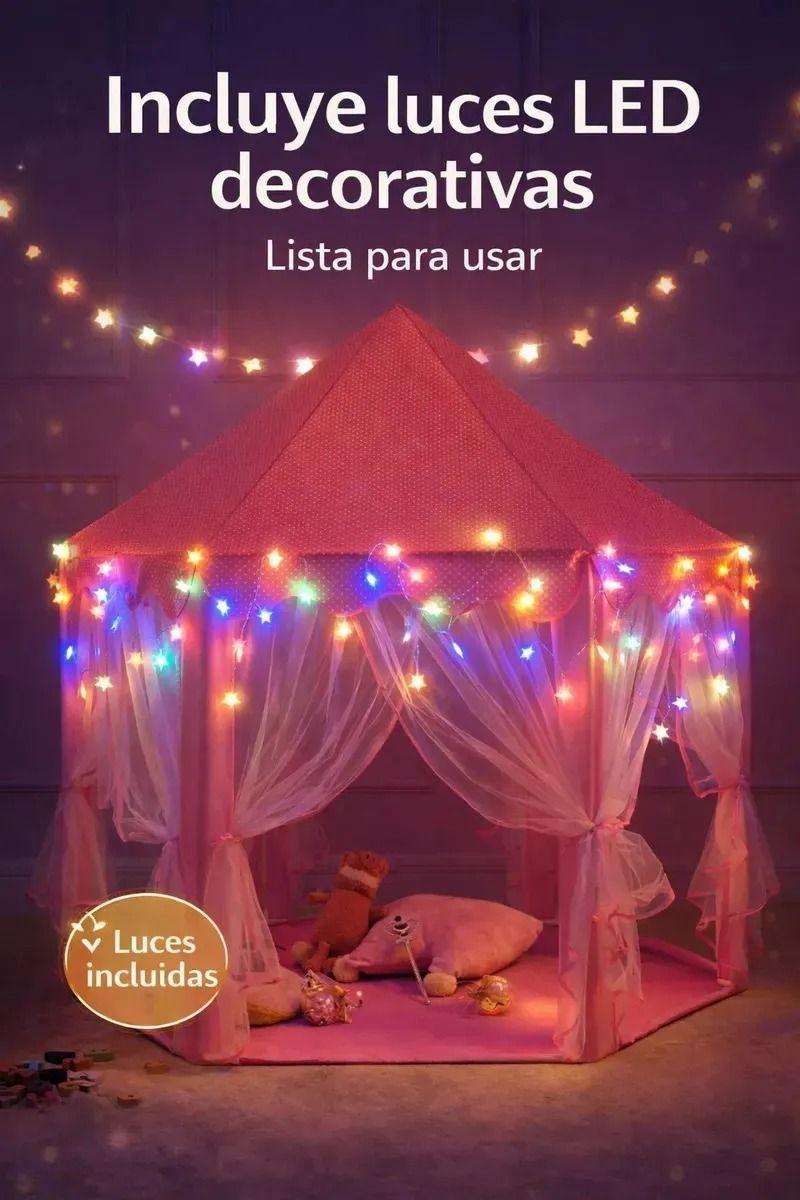 Carpa Infantil Castillo Princesa con luces-0