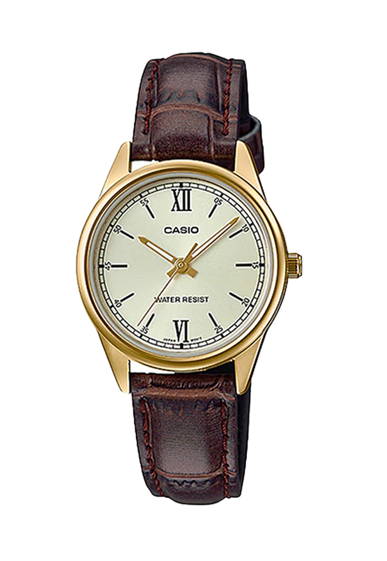 Reloj Análogo LTP-V005GL-9B Café Mujer-0