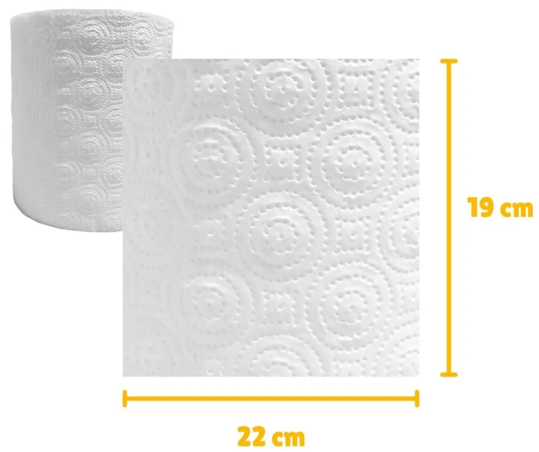 Toalla dePapel Doble Hoja Prepicada 120m Pack 2 rollos-3