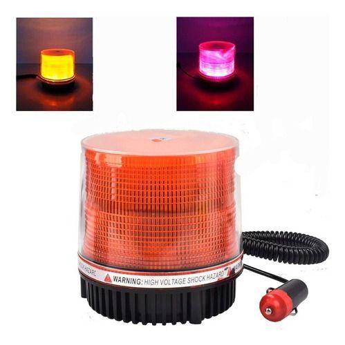 Baliza Led Ambar (amarilo) 12v Estroboscopica Con Iman 51012-0