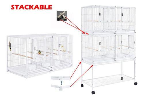 Jaula Grande Triple 3 Niveles 6 Compartimientos Para Aves-5