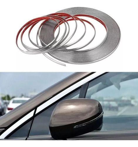 Rollo Moldura Cromada Adhesiva Decorativa Auto 10mm X 15mts-5