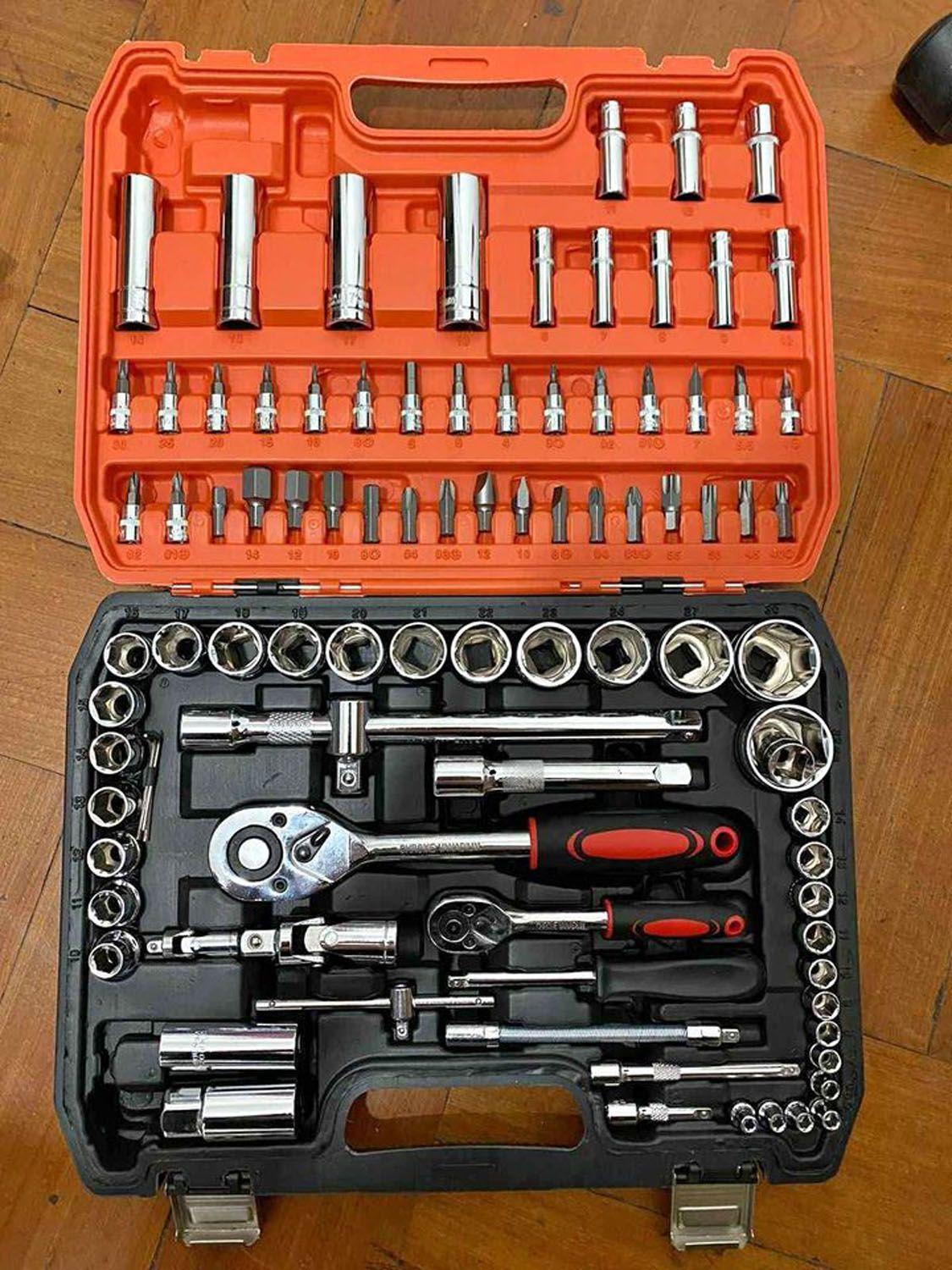 Caja De Herramientas 94 Piezas Set De Dados Ask4970-1