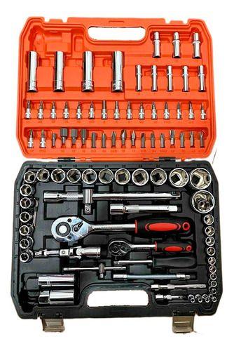 Caja De Herramientas 94 Piezas Set De Dados Ask4970-3