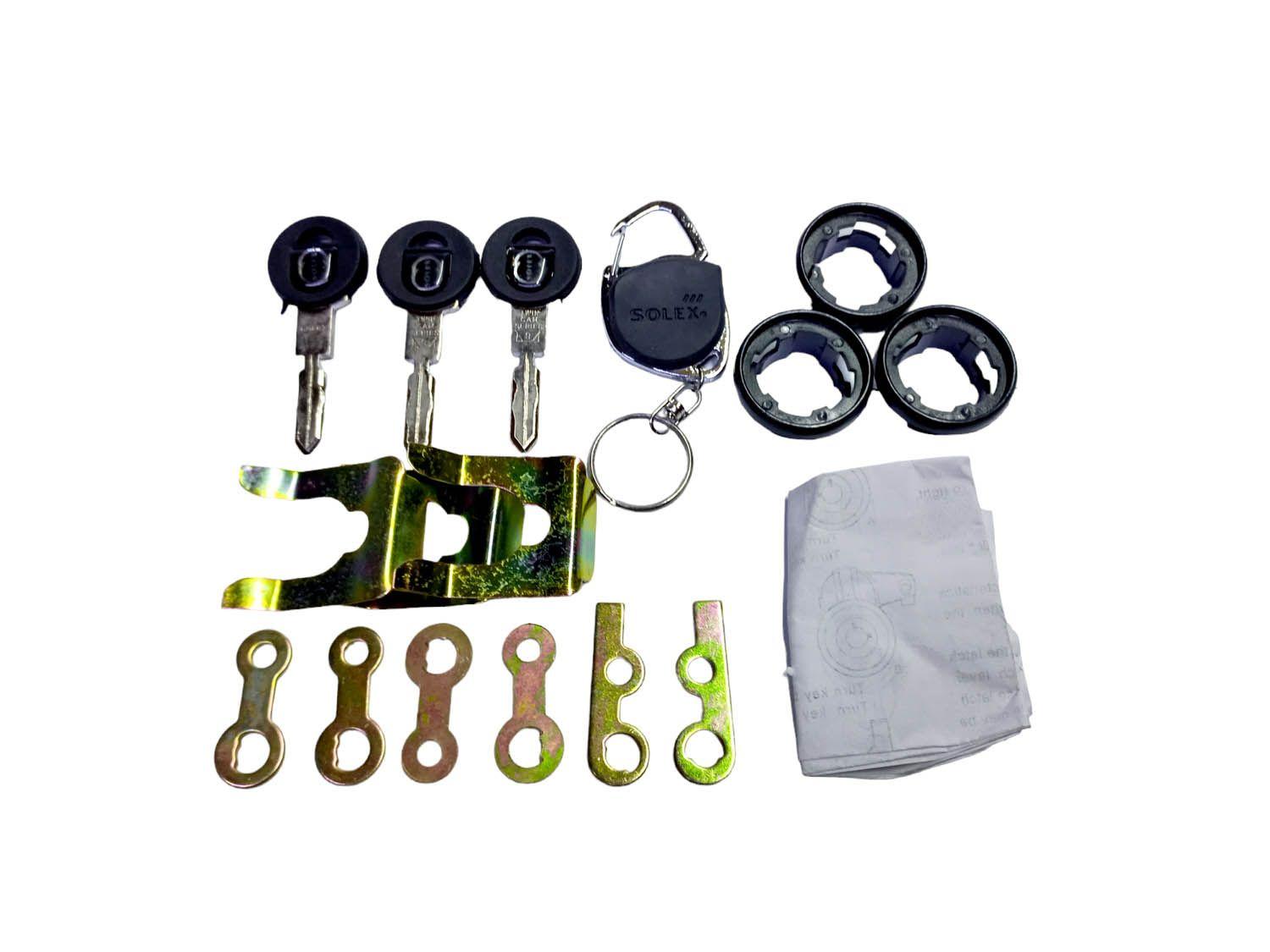 Chapa Cilindro 3 Puertas Automotriz Universal Kit 703-4