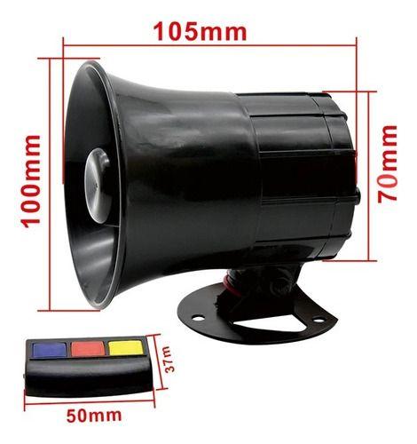 Bocina Sirena Alarma 3 Tonos Policial Pato 12v Auto Moto-1