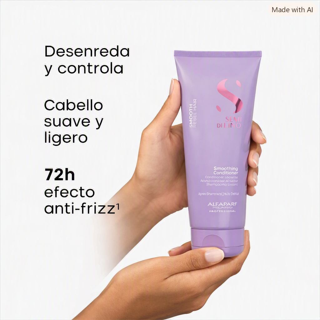 Alfaparf  Kit Shampoo y Acond.Semi Di Lino Smooth Cab Rebeldes 450ml-3