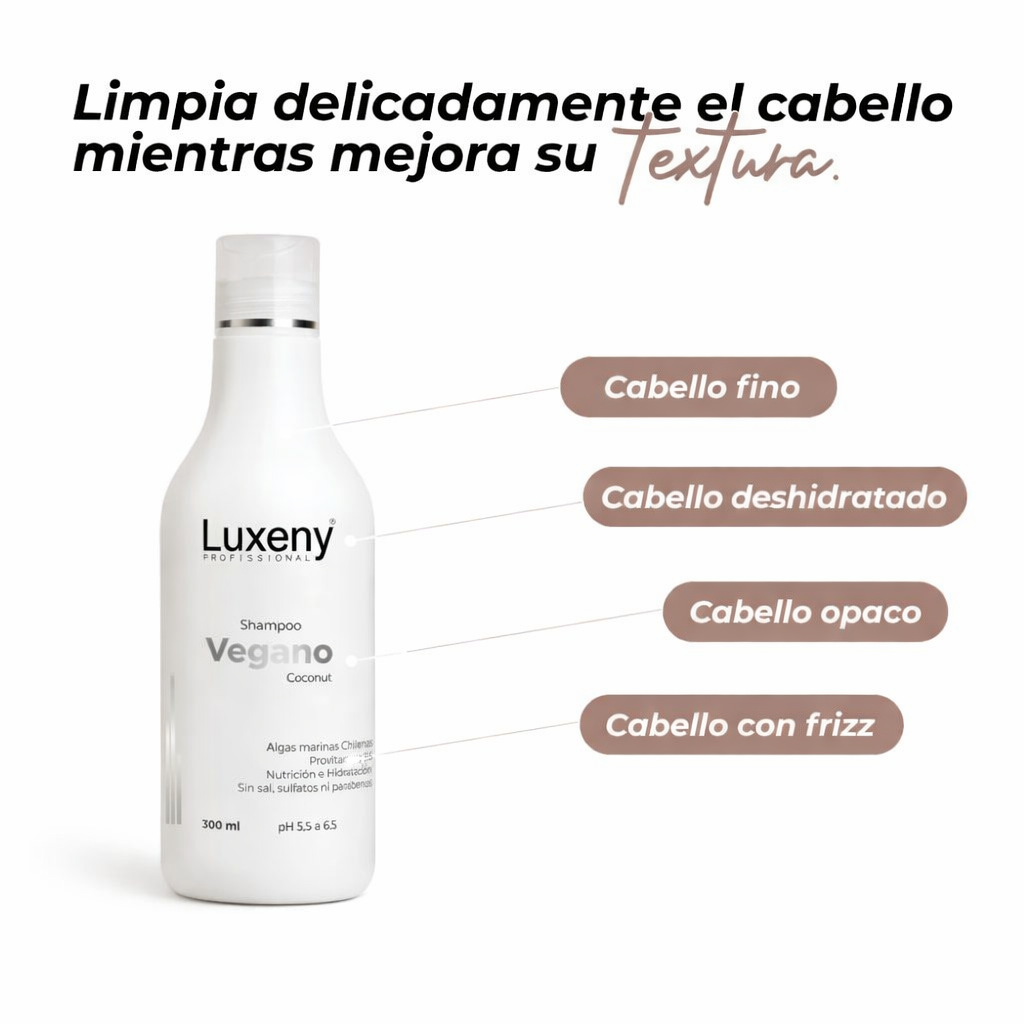 Shampoo Vegano Coconut 300ml Luxeny-2