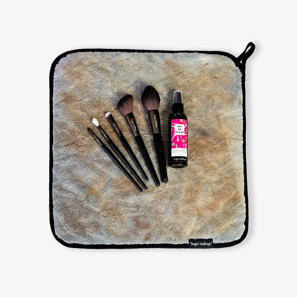 Pack Limpiador instantaneo y Toalla microfibra para limpiar brochas Magic Makeup-6