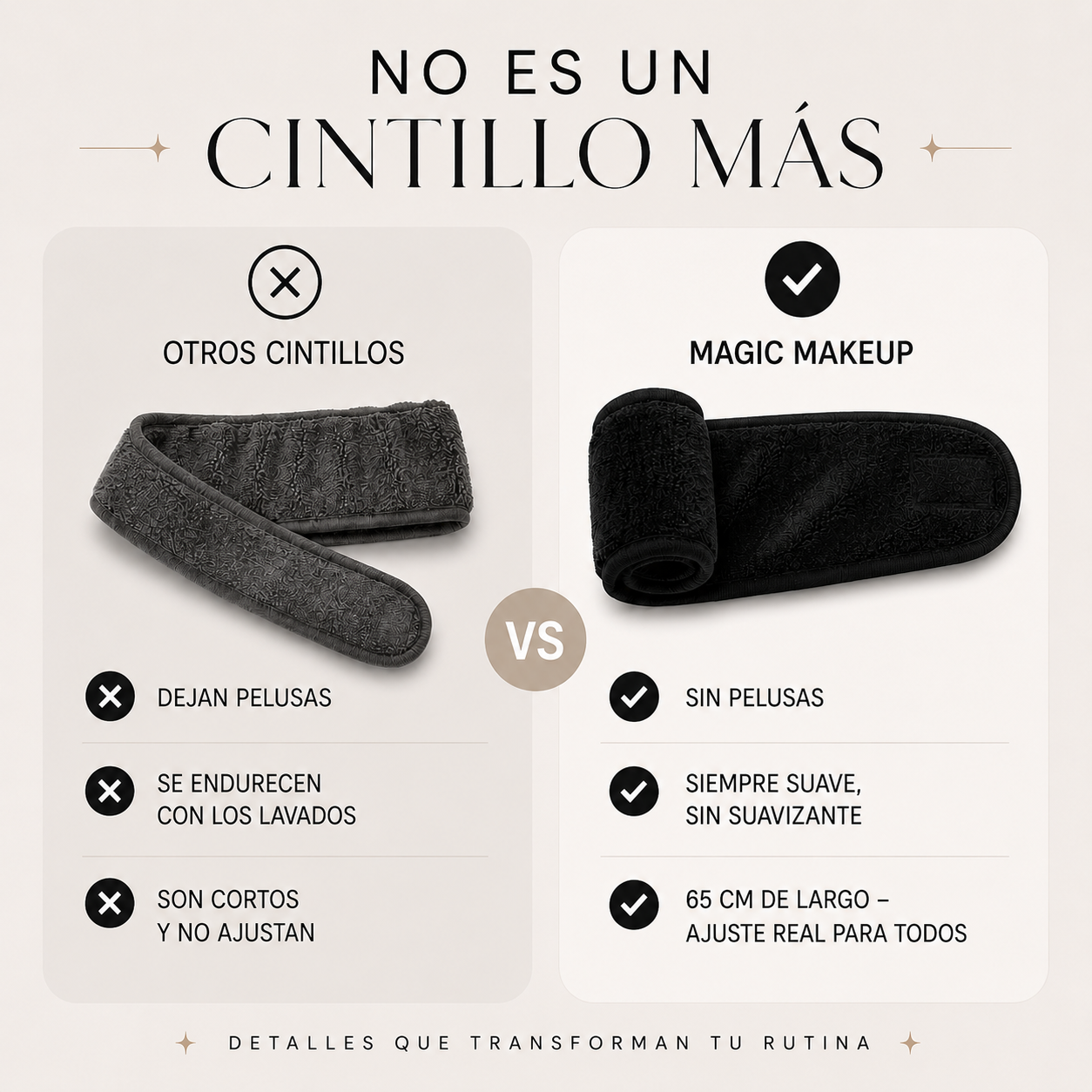 Cintillo de toalla microfibra ajustable spa Magic Makeup-2