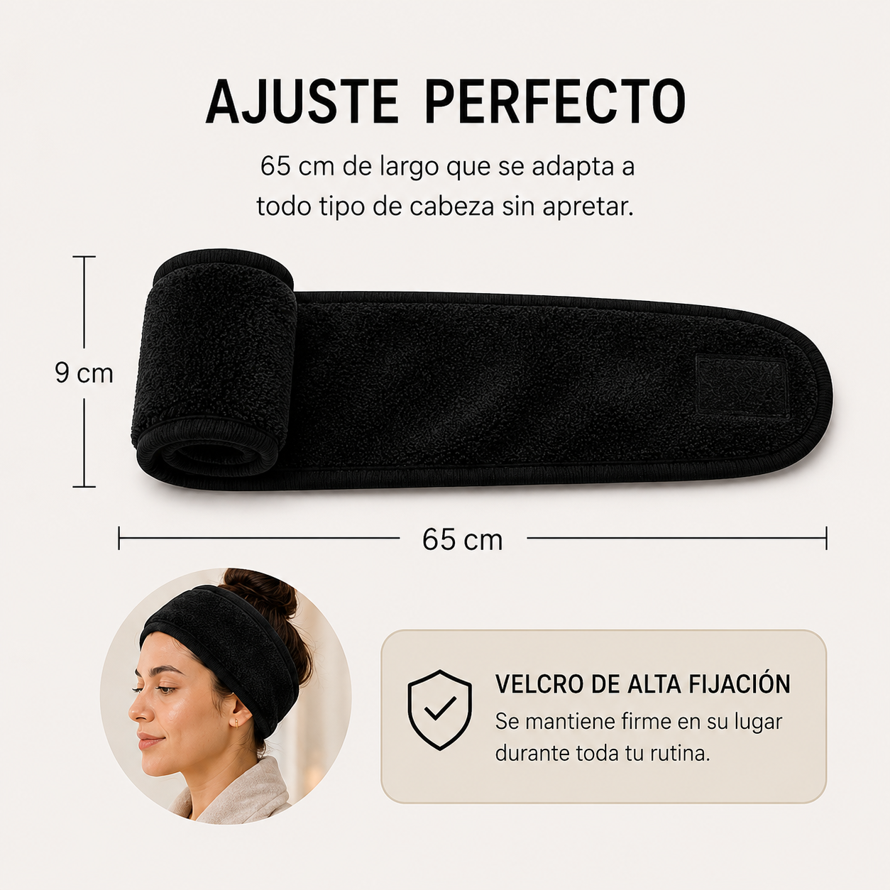 Cintillo de toalla microfibra ajustable spa Magic Makeup-3