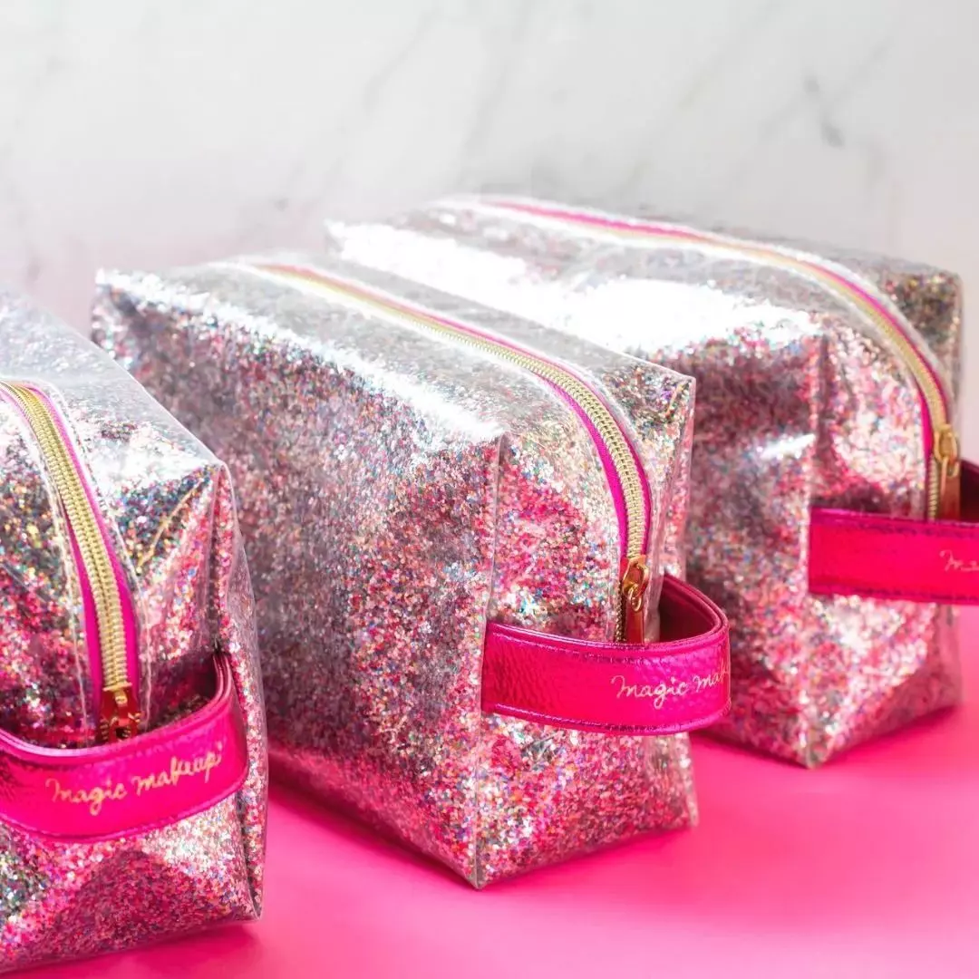Cosmetiquero neceser glitter fucsia Magic Makeup-3