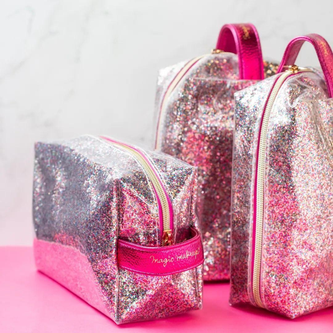 Cosmetiquero neceser glitter fucsia Magic Makeup-2