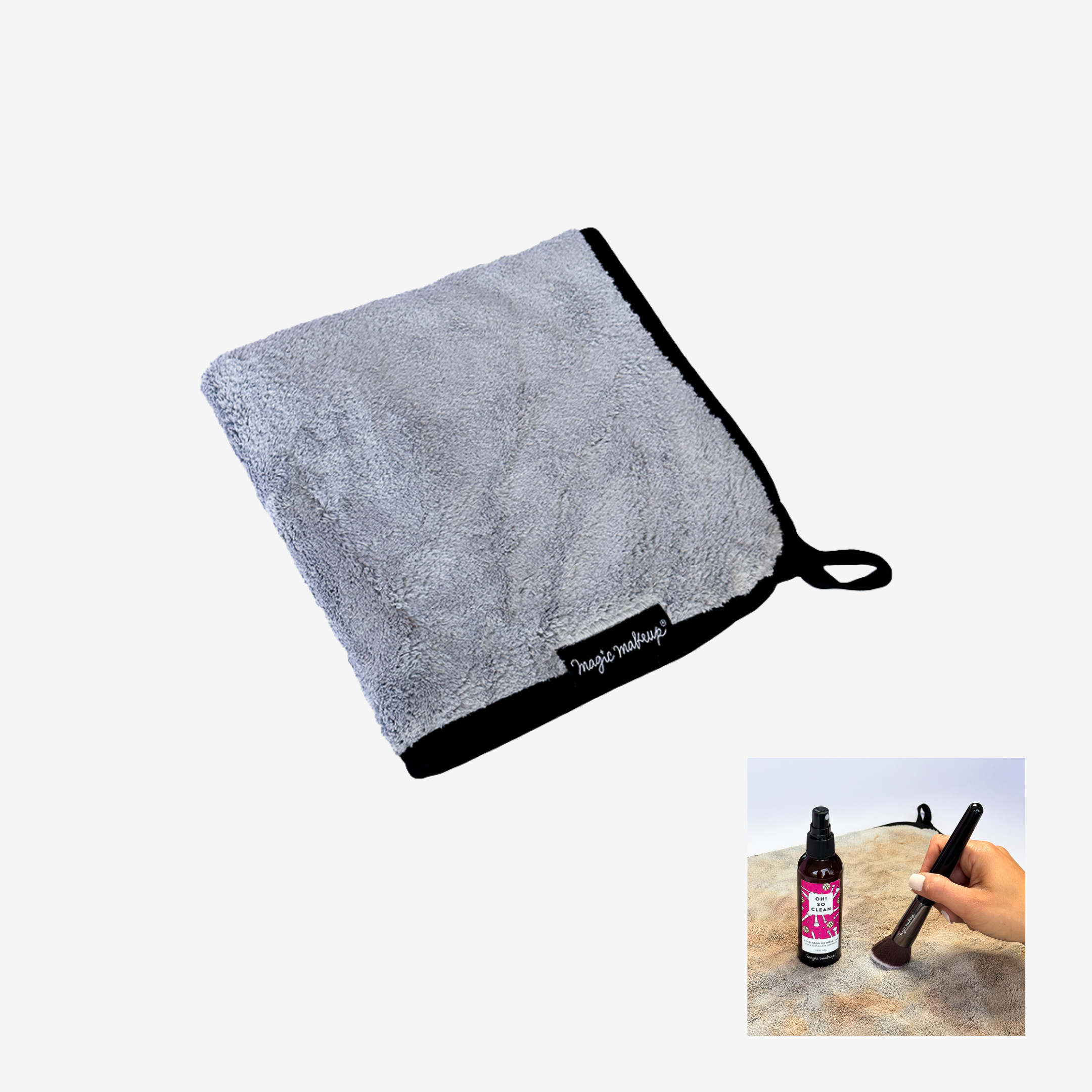 Toalla limpiadora de brochas microfibra 40x40 Magic Makeup-0