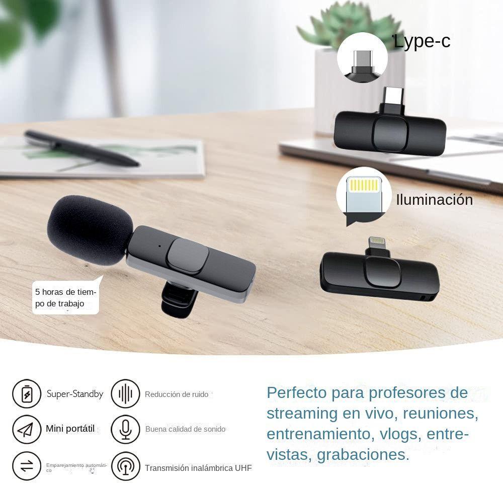 Micrófono Inalámbrico Para iPhone O Android Lavalier Solapa-2