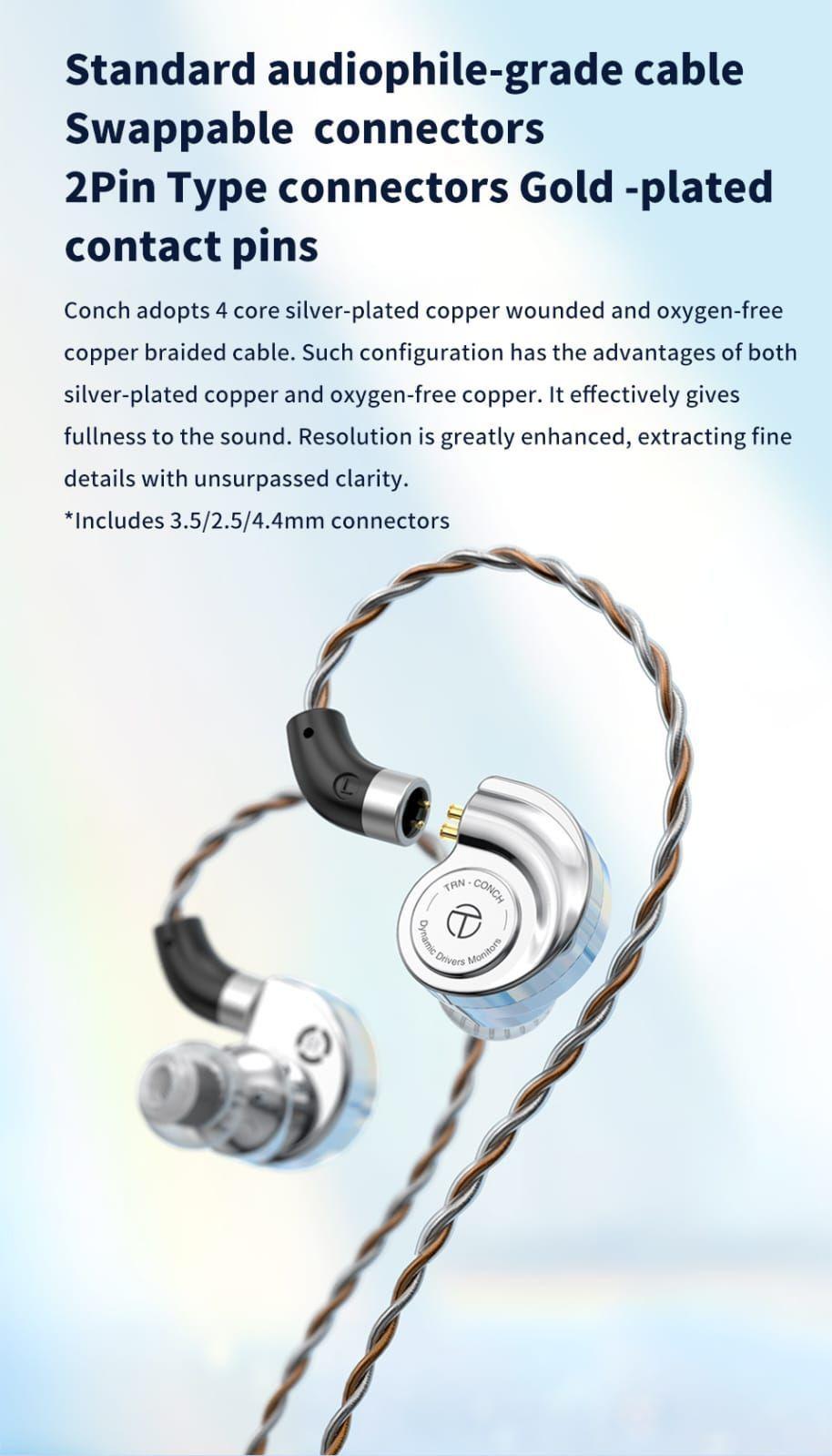 Audífonos TRN Conch  + Gomas + Estuche + Envió Gratis.-2