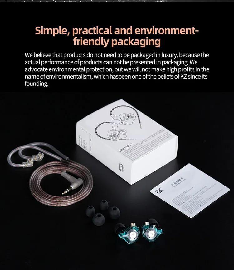 Audífonos KZ EDX PRO X + Accesorios + Espumas + Estuche.-4