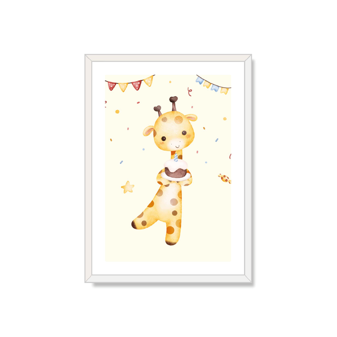 Cuadro decorativo Jirafa cumpleañero 50x70-0