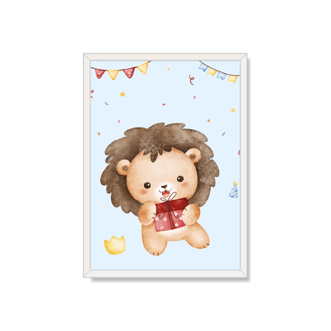 Cuadro decorativo León cumpleañera 50x70-0