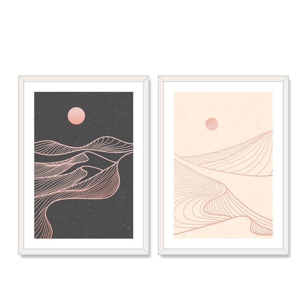 Duo cuadros decorativo Formas del amanecer 50x70cm-0