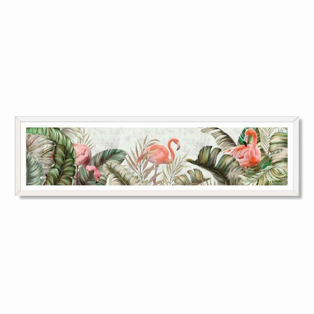 cuadro decorativo panorámico Panorámico Flamencos art digital 120x30-0