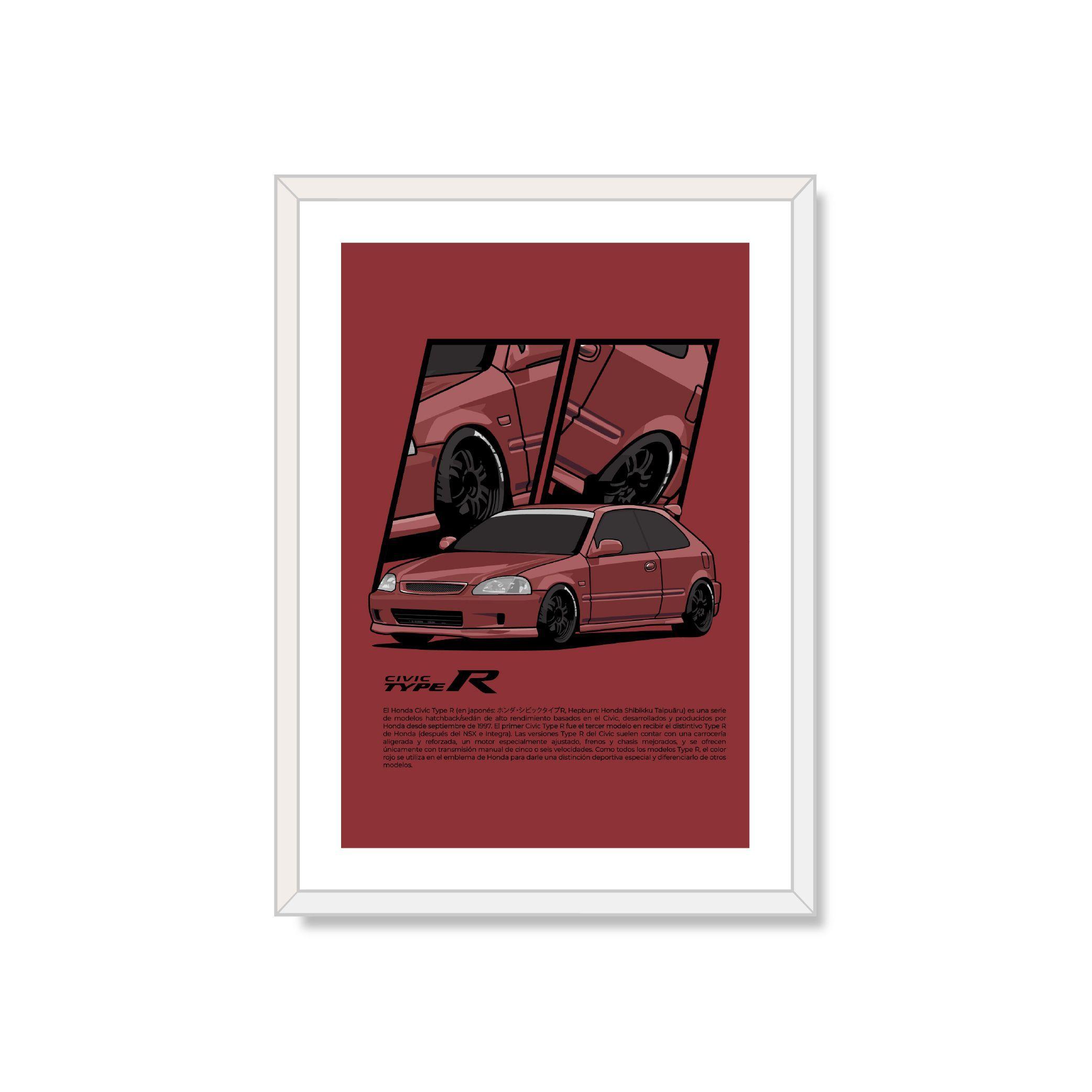 cuadro decorativo Honda Civic Type R 50x70cm-0