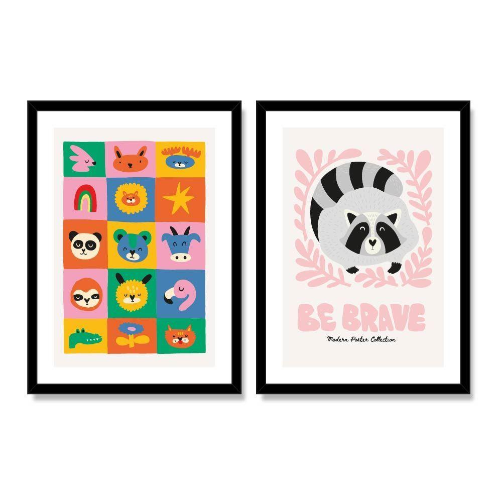 Duo cuadros decorativo Infantil 1 50x70cm-0