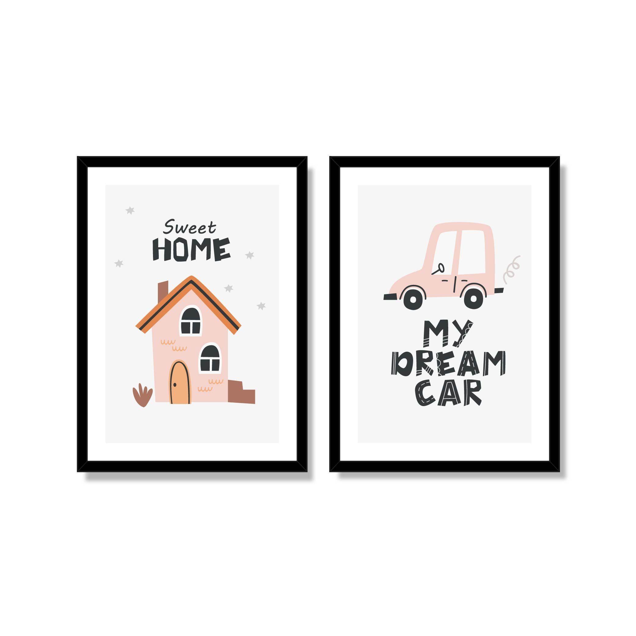 Duo cuadros decorativo Car Home 50x70cm-0