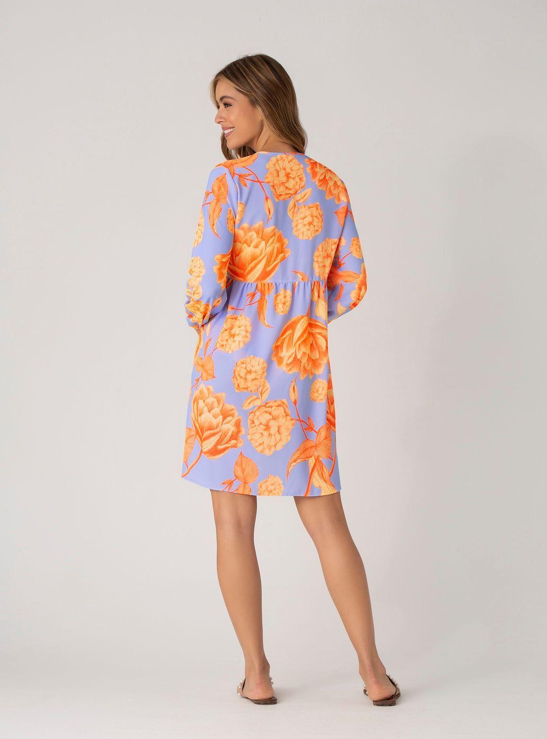 Vestido Corto Manga Larga - Fresco y relajado-2