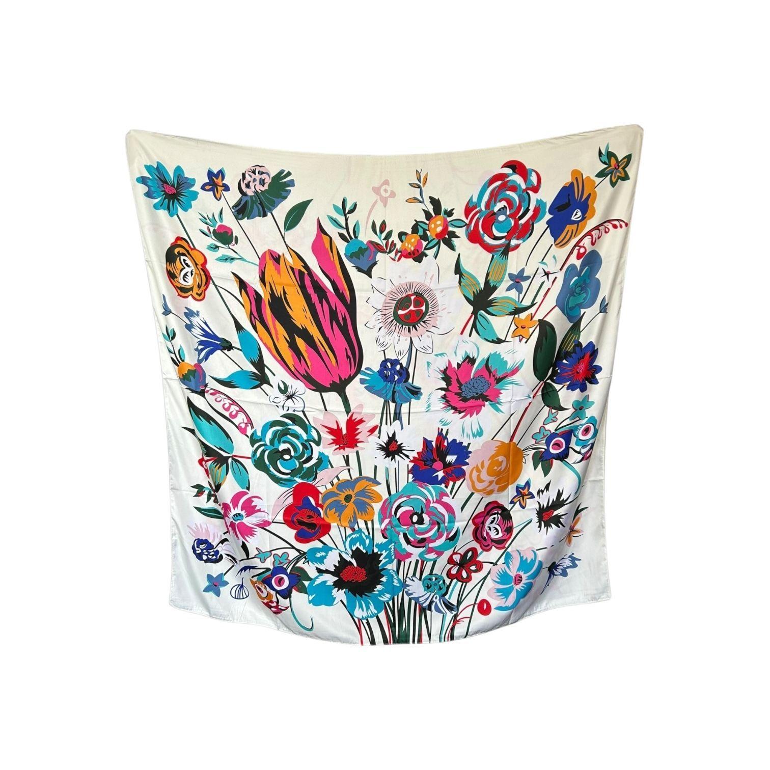 Pañuelo de Seda de Sarga Mujer 130x130 MAXÓ Carmencha-2