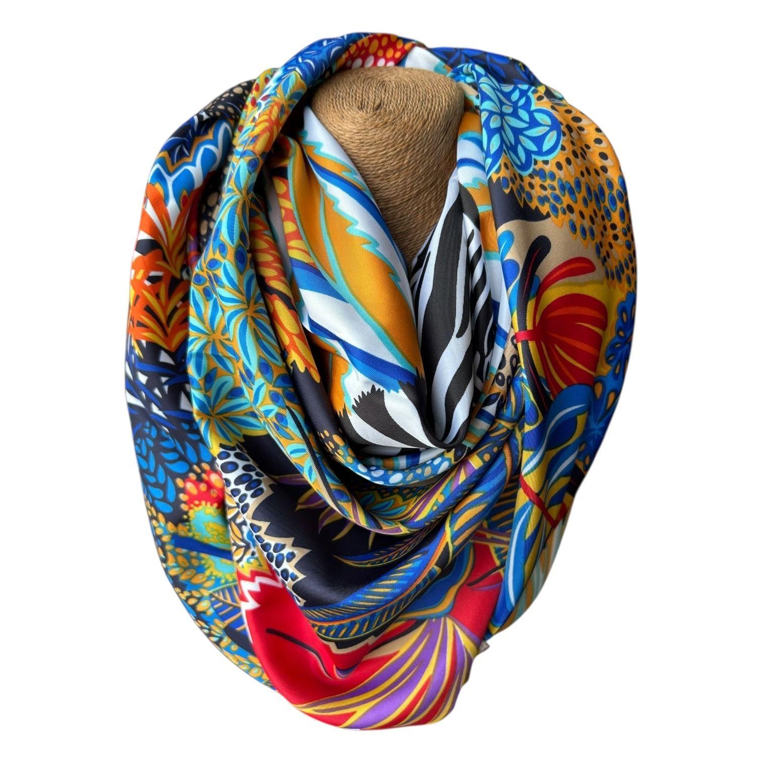 Pañuelo de Seda de Sarga Mujer 130x130 MAXÓ Camila I-1