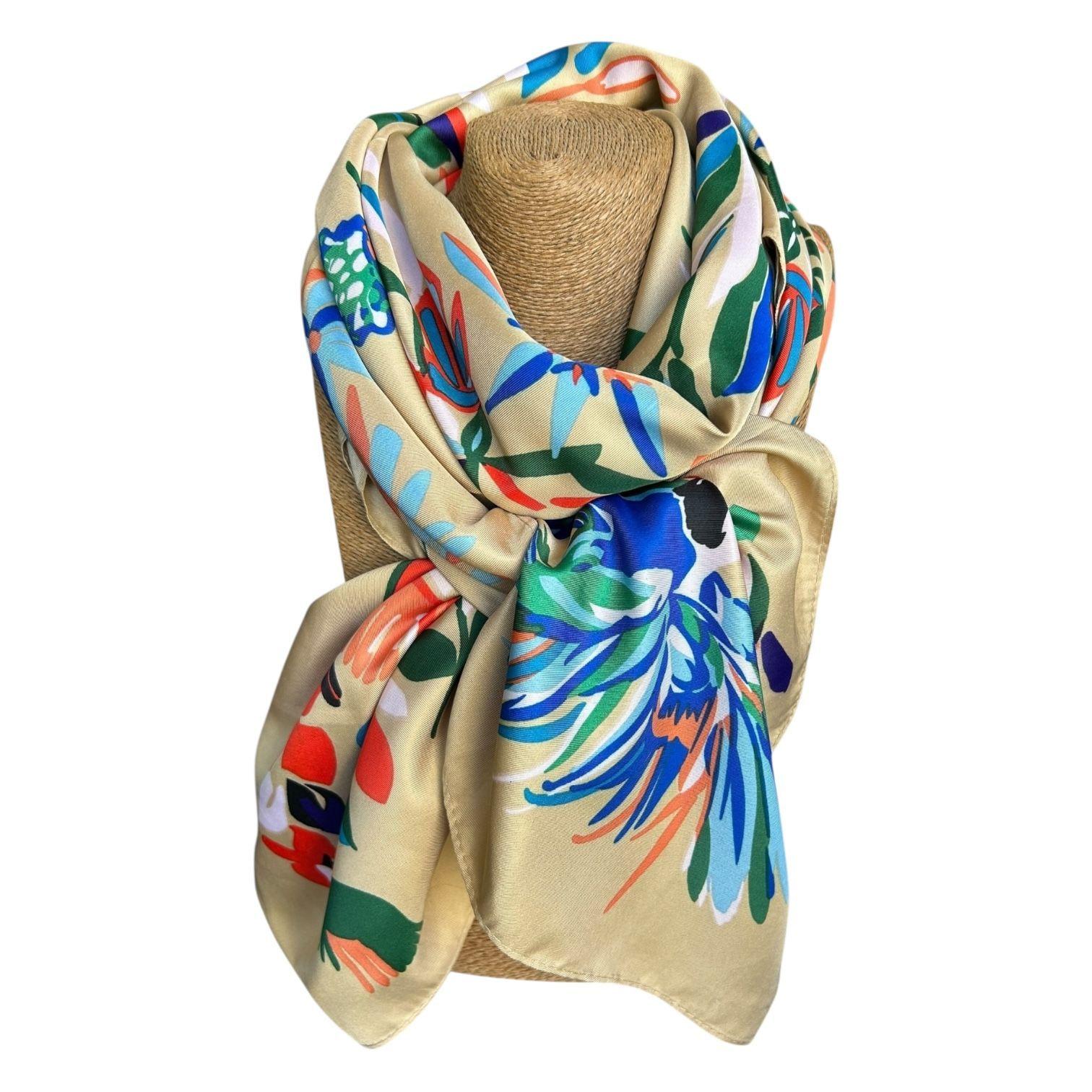 Pañuelo de Seda de Sarga Mujer 130x130 MAXÓ Valentina II-2