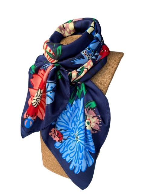 Pañuelo de Seda de Sarga Mujer 130x130 MAXÓ Belen-2