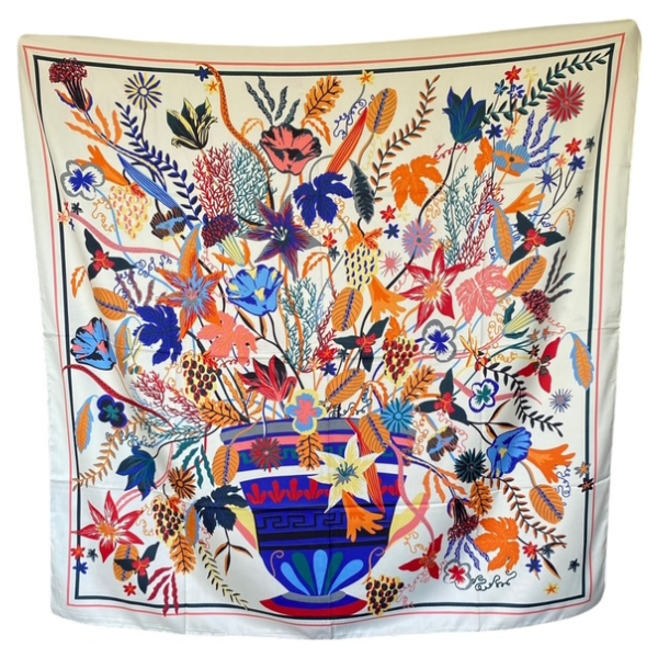 Pañuelo de Seda de Sarga Mujer 130x130 MAXÓ Maca-2