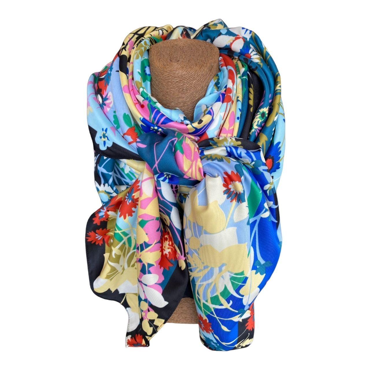 Panuelo de Seda de Sarga Mujer 130x130 MAXO Penelope-0