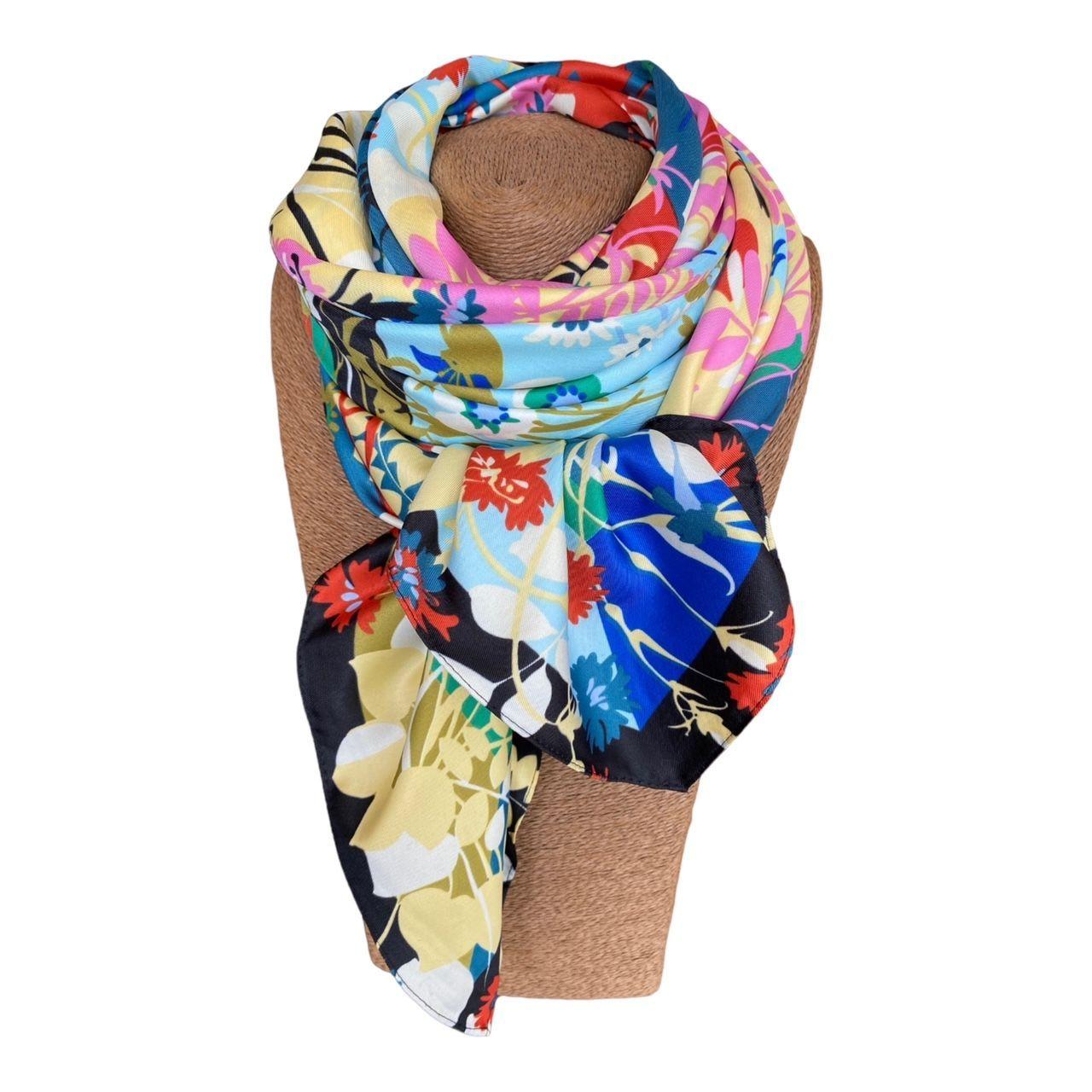 Panuelo de Seda de Sarga Mujer 130x130 MAXO Penelope-1