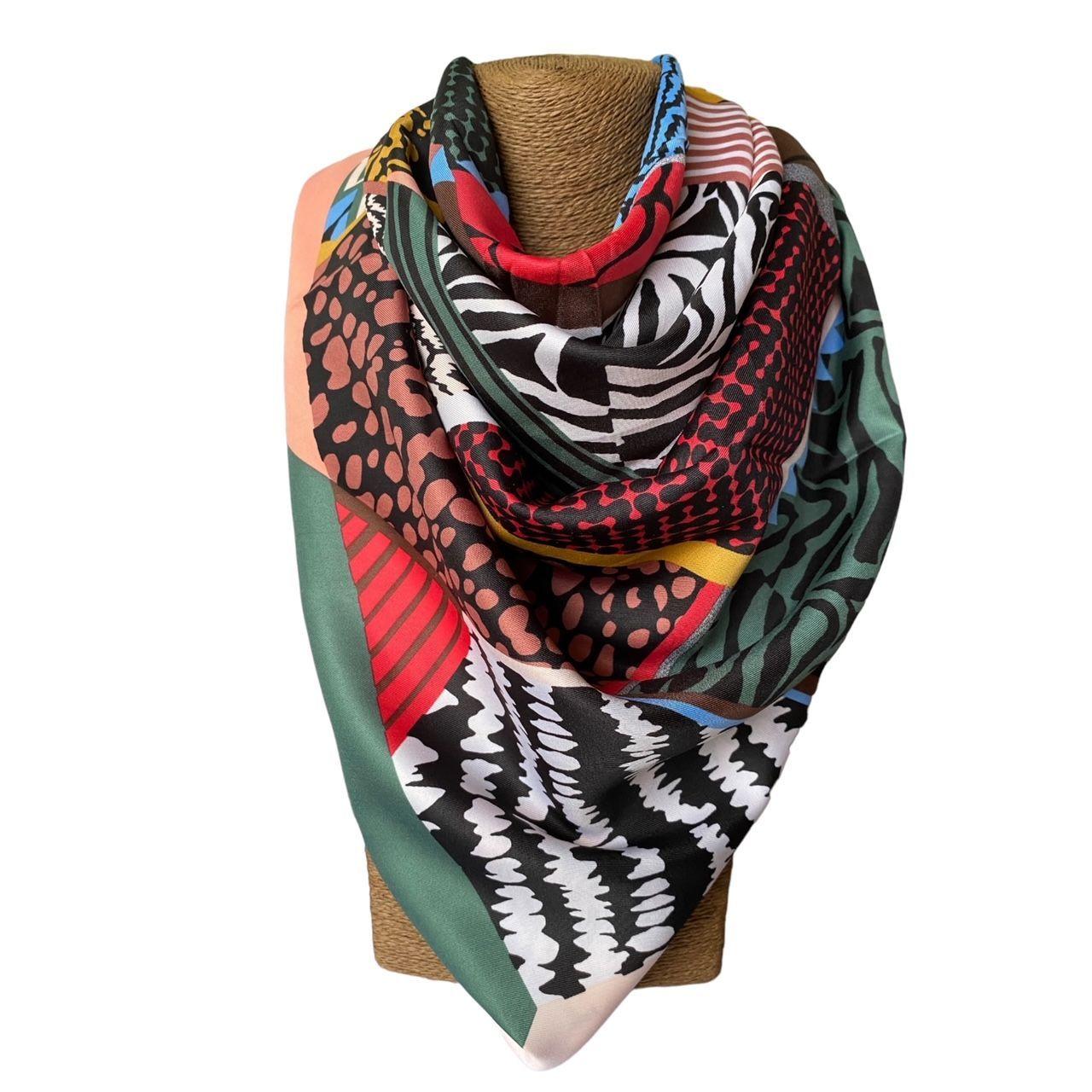 Panuelo de Seda de Sarga Mujer 130x130 MAXO Sofia-2