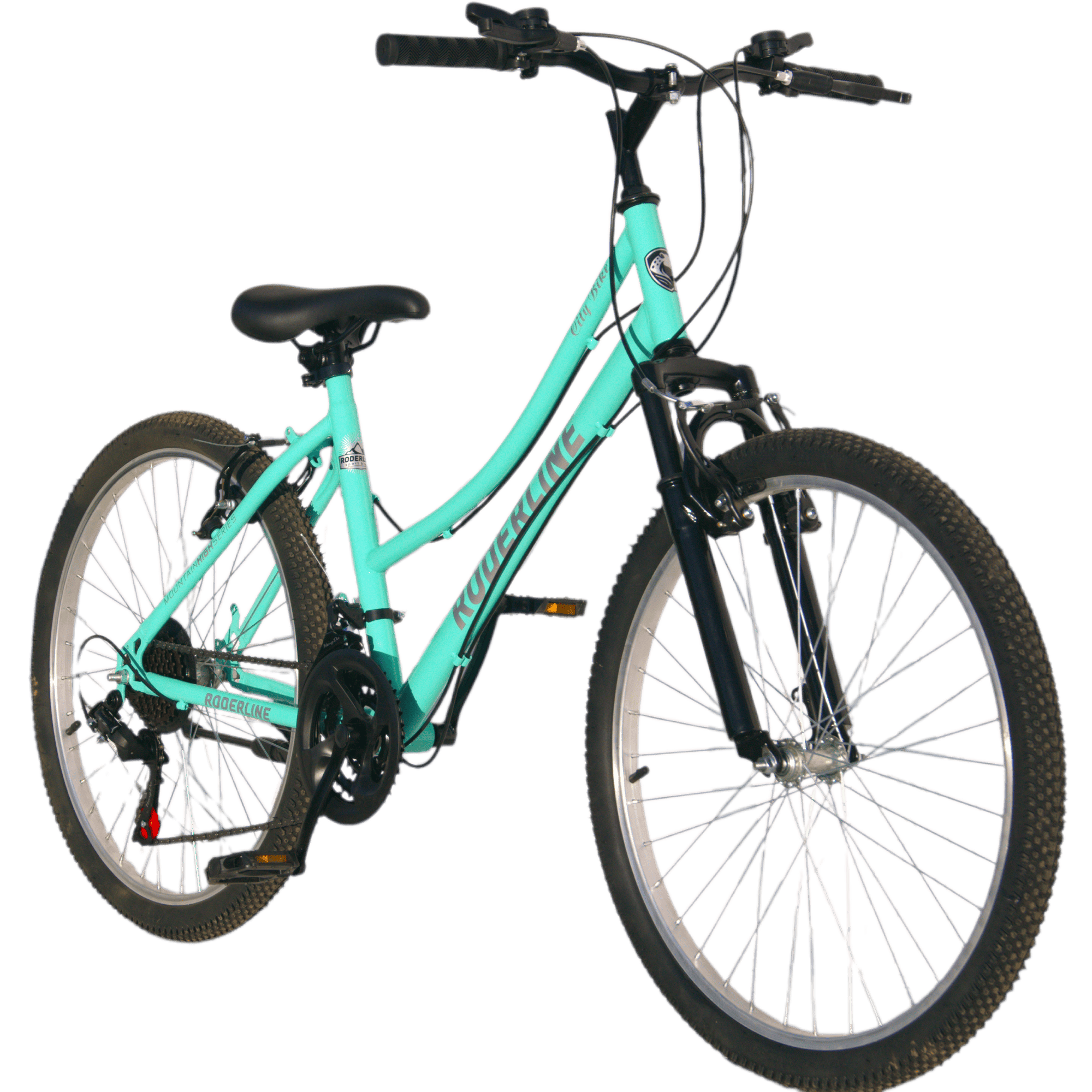 Bicicleta Roderline Mtb Aro 24 Turquesa Frenos V brake Aleacion Aluminio-0