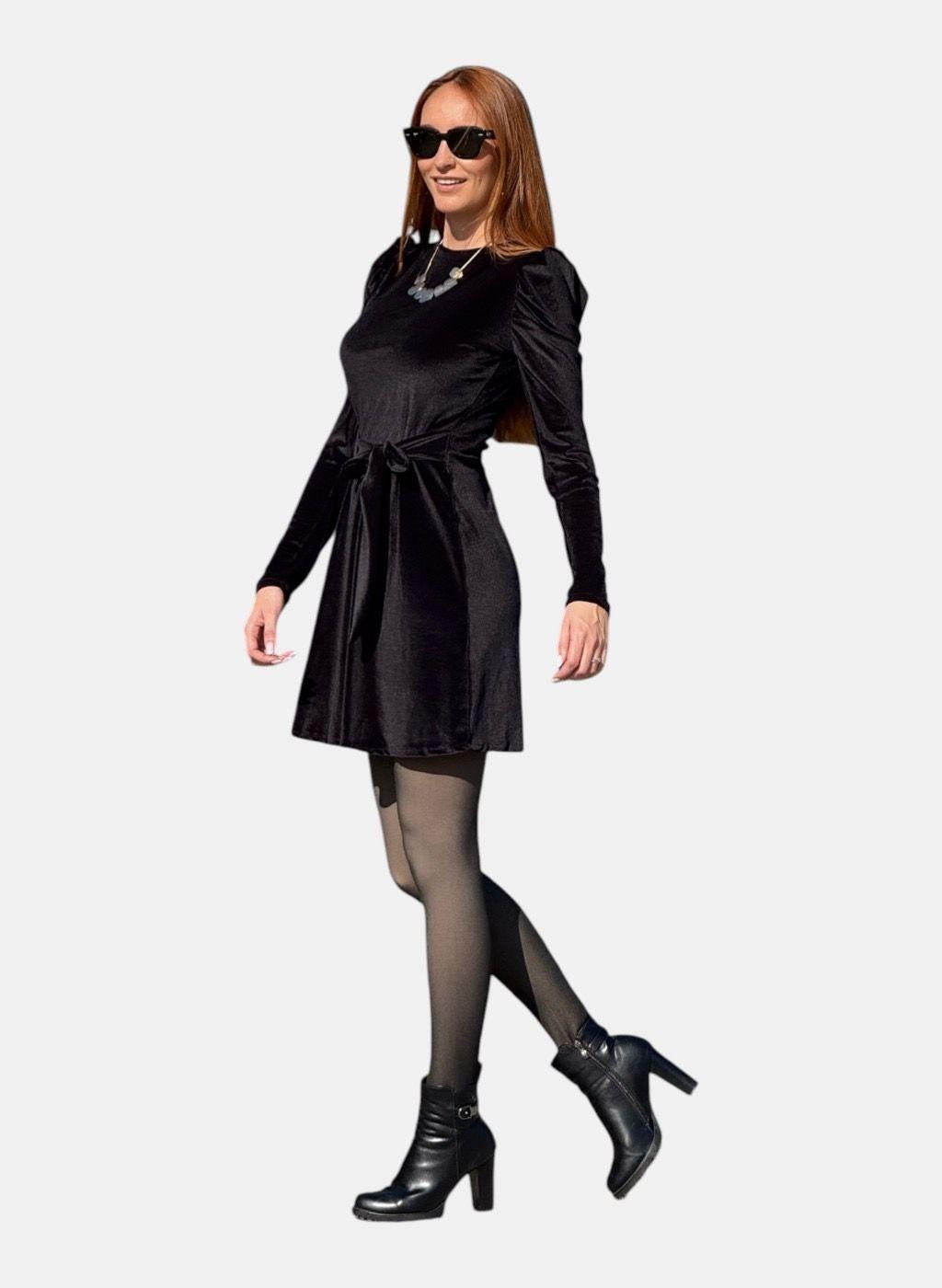 Vestido Salom Terciopelo Negro-4