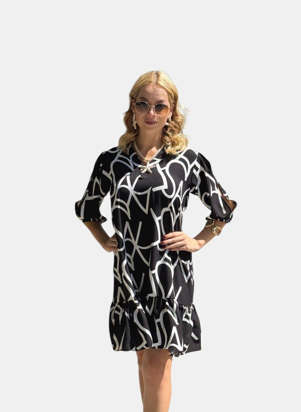 Vestido Camila Negro Print-2