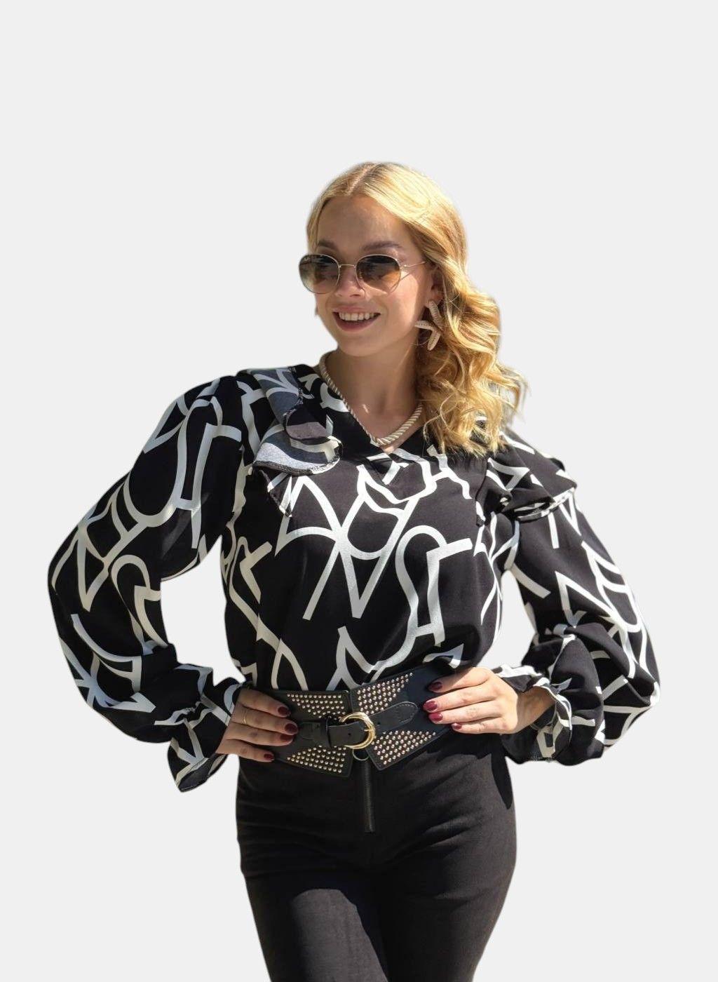 blusa Karina Negro Manga Globo-2