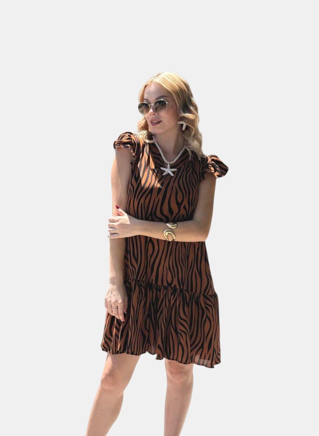 Vestido Camila Cafe Oscuro Print-3