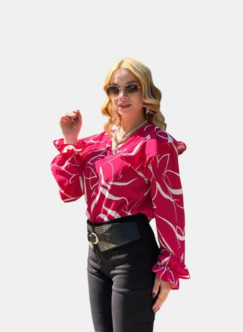 Blusa Karina Flucsia Manga Globo-2