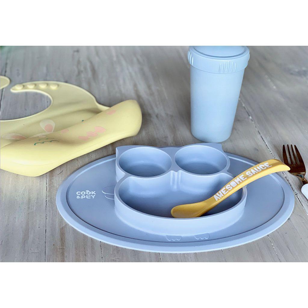 StickyMat- Plato con Succión Manzana Aqua-1