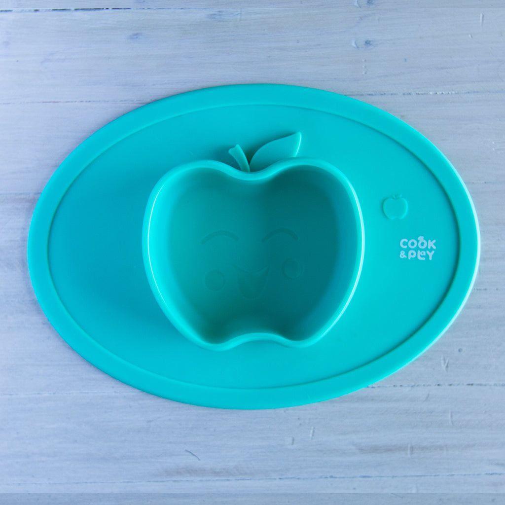 StickyMat- Plato con Succión Manzana Aqua-0