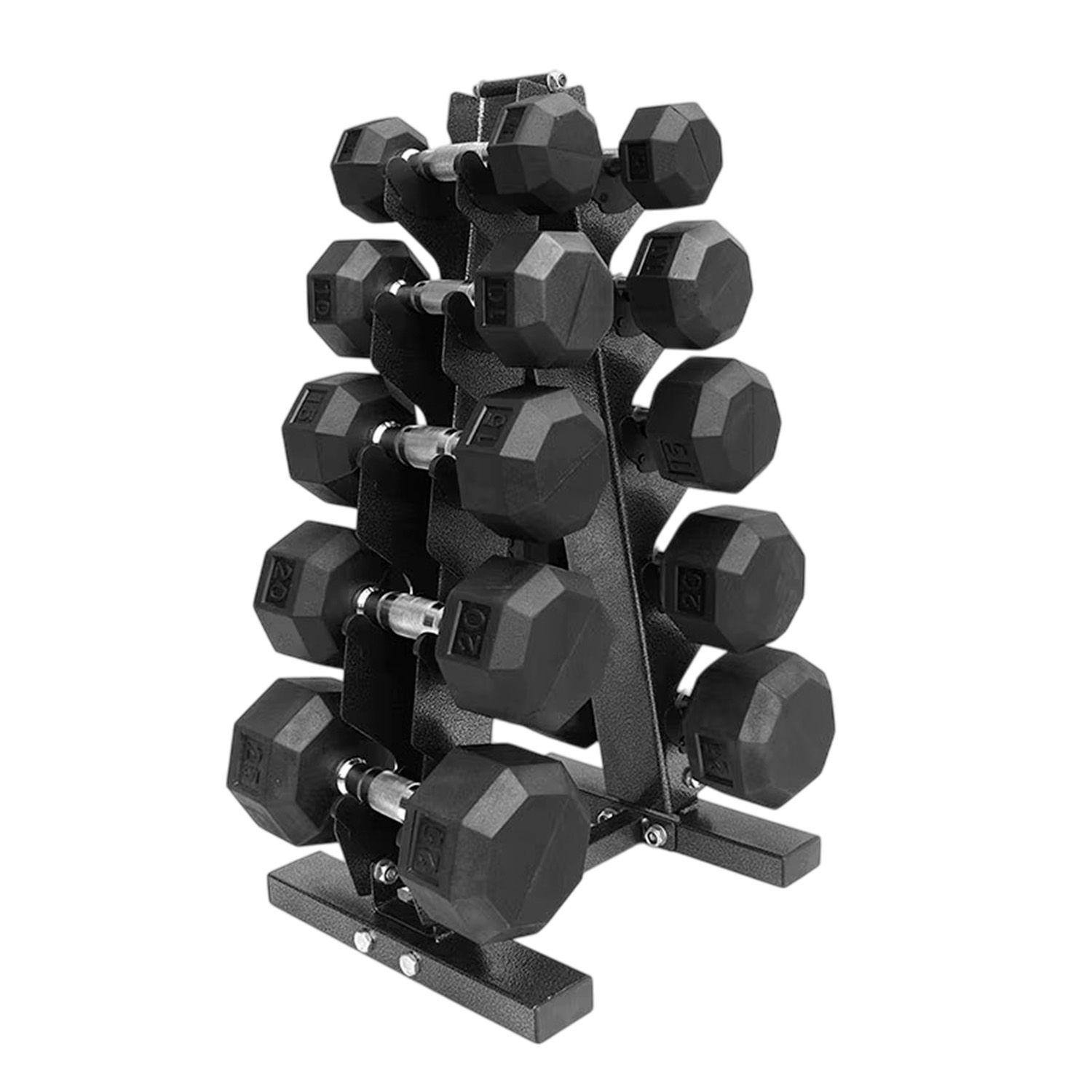 Set Mancuernas 90 kilos Hexagonales + Rack Profesional-0