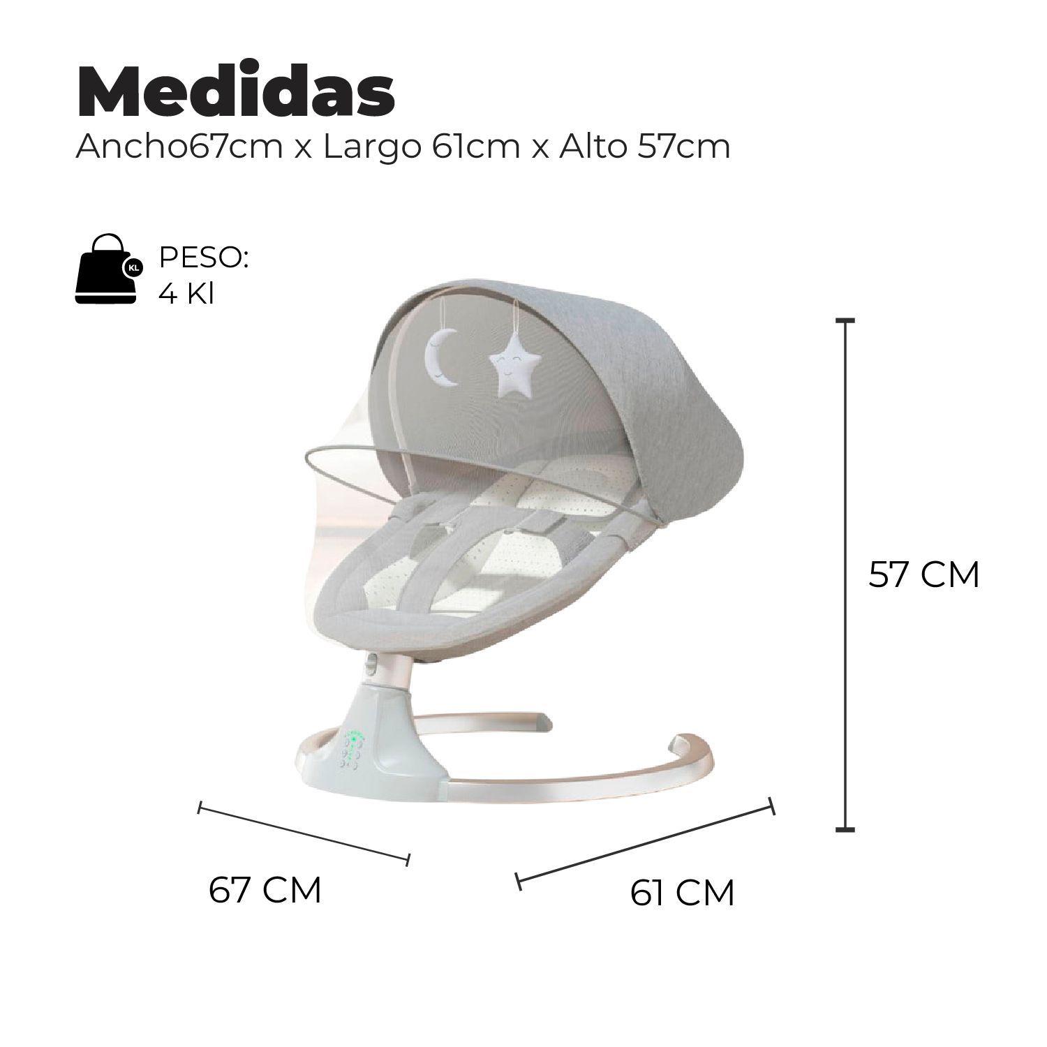 Silla Mecedora Bebe Inalambrica Bebe SafeBaby Bluetooth -2
